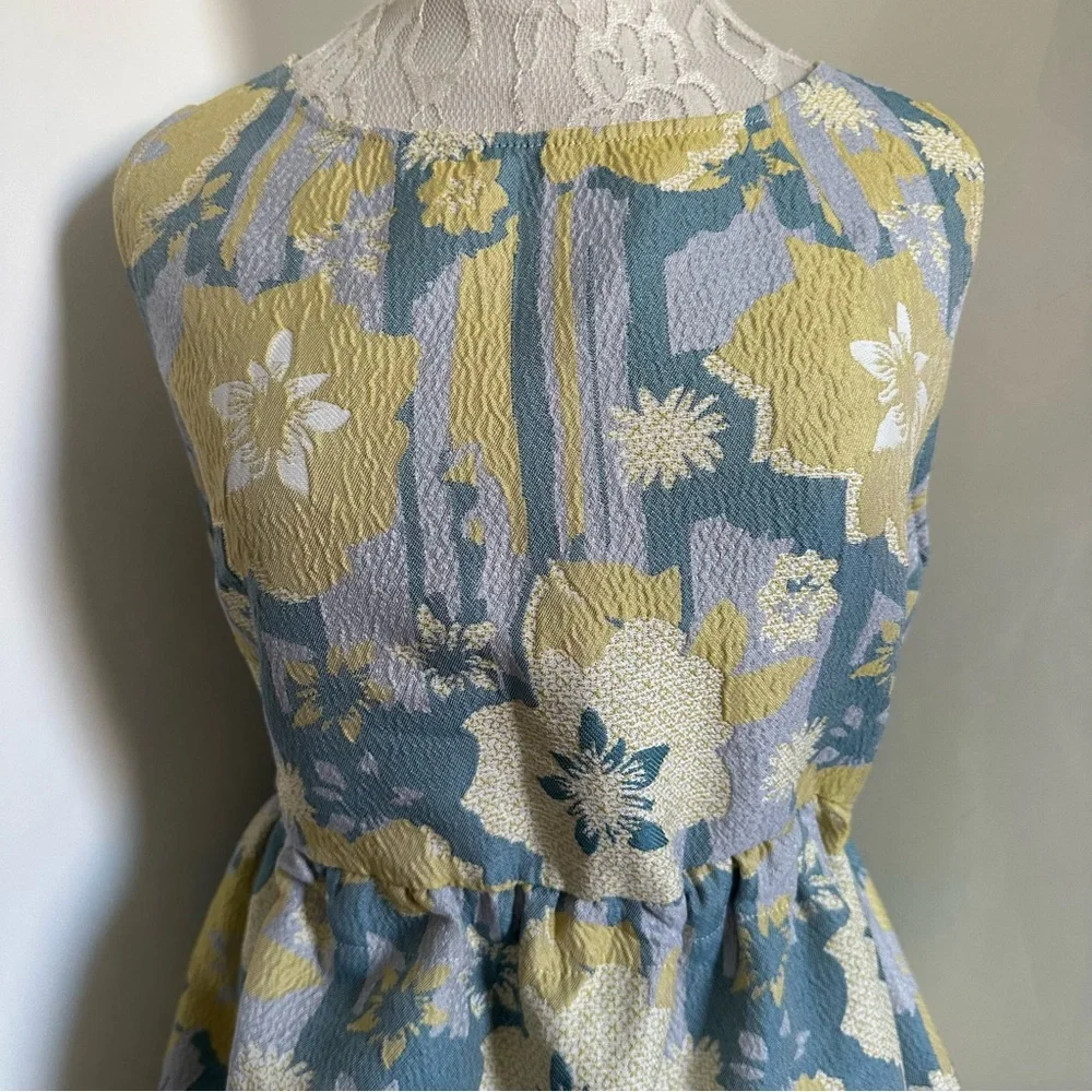 NWT LILITH Kasikeu Floral Boho Top in Citron sz L - Picture 2 of 11